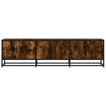 Dulap TV stejar fumuriu, 150x35x41 cm lemn prelucrat și metal - Img 4