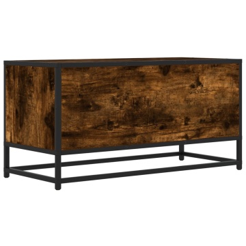 Dulap TV stejar fumuriu, 80x34,5x40 cm, lemn prelucrat și metal - Img 5