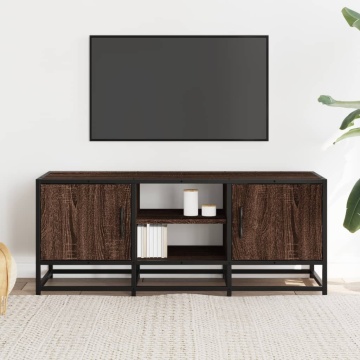 Dulap TV, stejar maro, 100x35x41 cm, lemn prelucrat și metal - Img 3