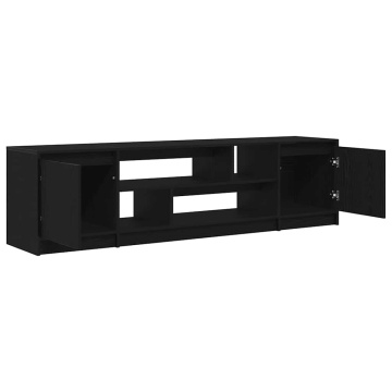 Dulap TV Stejar Negru 188,5x41x50 cm Lemn prelucrat - Img 8