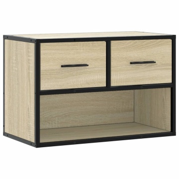 Dulap TV, stejar sonoma, 60x31x39,5cm, lemn prelucrat și metal - Img 2