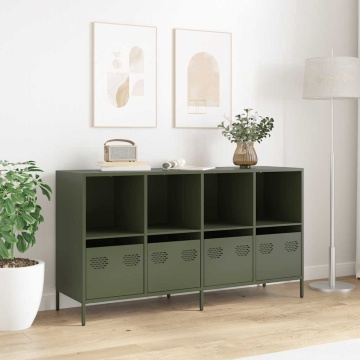 Dulap, verde măsliniu, 135x39x73,5 cm, oțel laminat la rece - Img 3