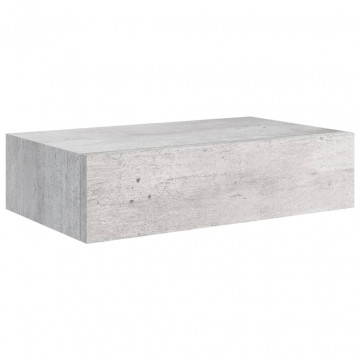 Dulapuri de perete cu sertar 2 buc. gri beton 40x23,5x10 cm MDF - Img 4