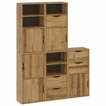 Dulapuri laterale 5 buc ODDA 40x24x79 cm lemn masiv de pin - Img 2