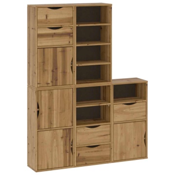 Dulapuri laterale 5 buc ODDA 40x24x79 cm lemn masiv de pin - Img 2