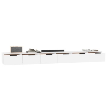 Dulapuri perete, 2 buc., alb, 102x30x20 cm, lemn prelucrat - Img 4