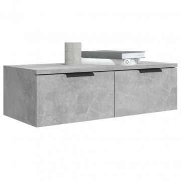 Dulapuri perete, 2 buc., gri beton, 68x30x20 cm, lemn prelucrat - Img 4