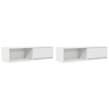 Dulapuri TV 2 buc Alb 100x31x25,5 cm Lemn prelucrat - Img 2