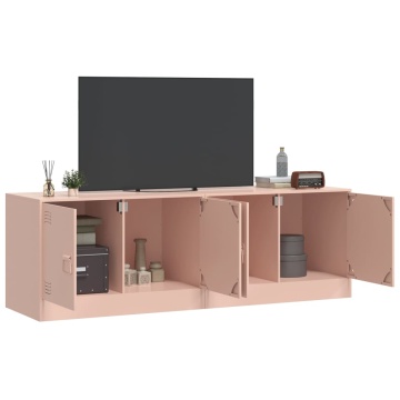 Dulapuri TV 2 buc Roz 67x39x44 cm Otel - Img 3