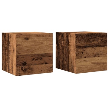 Dulapuri TV de perete, 2 buc., lemn vechi, 30,5x30x30 cm - Img 2
