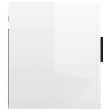 Dulapuri TV montate perete 2 buc. alb extralucios 40x34,5x40 cm - Img 6