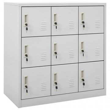 Dulapuri vestiar 2 buc. gri deschis 90x45x92,5 cm oțel - Img 1