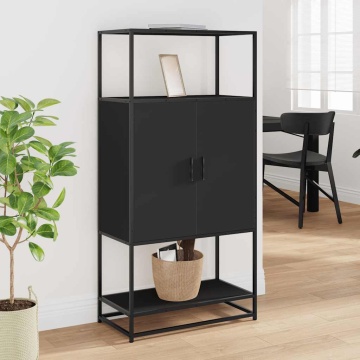 Dulapuru negru 68x35x139 cm lemn și metal prelucrat - Img 3