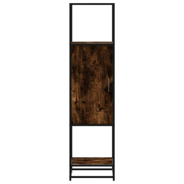 Dulapuru stejar afumat 35,5x35x139 cm lemn și metal prelucrat - Img 4