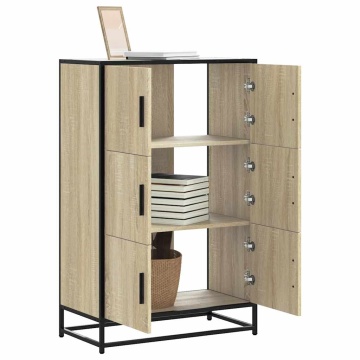 Dulapuru Stejar Sonoma 68x35x106,5 cm lemn și metal prelucrat - Img 1