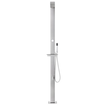 Duș de grădină cu bază gri, 225 cm, oțel inoxidabil - Img 4