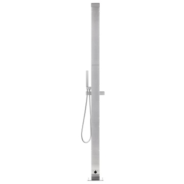 Duș de grădină cu bază gri, 225 cm, oțel inoxidabil - Img 5