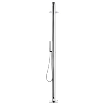 Duș de grădină cu bază maro, 230 cm, oțel inoxidabil - Img 5