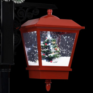 Felinar stradal cu moș Crăciun, negru/roșu, 81x40x188 cm PVC - Img 6