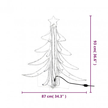 Figurină brad de Crăciun pliabil LED 3 buc alb cald 87x87x93 cm - Img 7