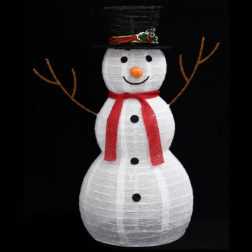 Figurină decorativă Crăciun om de zăpadă LED țesătură lux 90 cm - Img 8