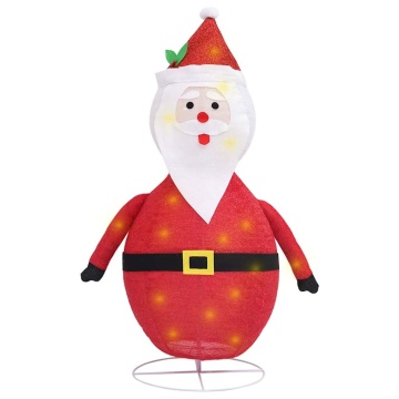 Figurină Moș Crăciun decorativă cu LED, 90 cm, țesătură lux - Img 2