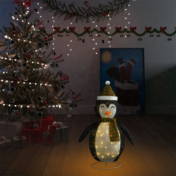 Figurină pinguin decorativă de Crăciun, LED, 60 cm țesătură lux - Img 3