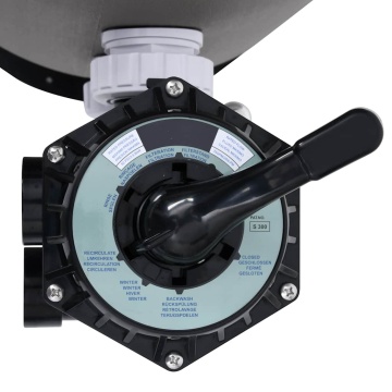 Filtru cu nisip de piscină cu supapă 6 căi fixare laterală gri - Img 4