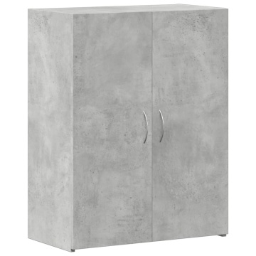 Fișet, gri beton, 60x32x77,5 cm, lemn prelucrat - Img 2