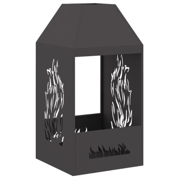 Foc de tabără negru 50x50x100 cm oțel - Img 4