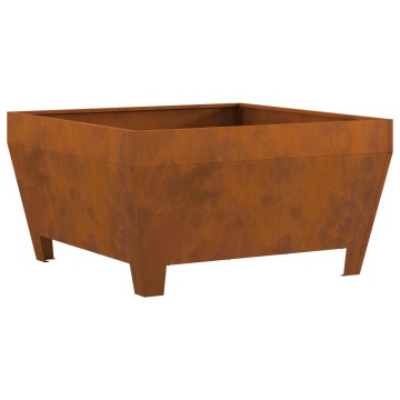 Focar pătrat 80x80x43 cm din oțel rezistent la intemperii - Img 2