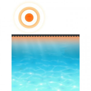 Folie solară pătrată pentru încălzirea apei din piscină 6 x 4 m, Negru - Img 2