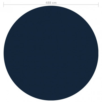 Folie solară plutitoare piscină, negru/albastru, 488 cm, PE - Img 5