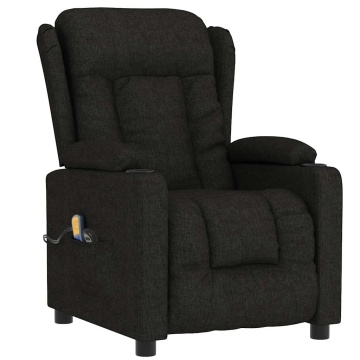 Fotoliu de masaj electric rabatabil, negru, textil - Img 3
