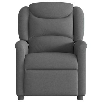 Fotoliu de masaj rabatabil, gri închis, material textil - Img 3
