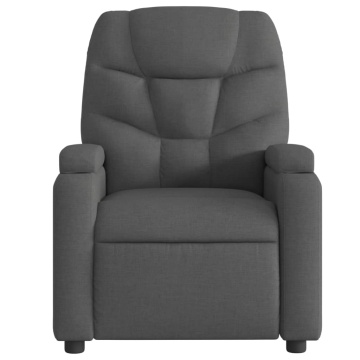 Fotoliu de masaj rabatabil, gri închis, material textil - Img 4