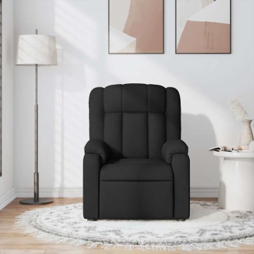 Fotoliu de masaj rabatabil, negru, material textil - Img 3
