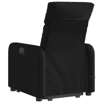 Fotoliu electric de masaj rabatabil cu ridicare, negru, textil - Img 8