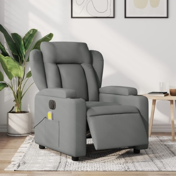Fotoliu electric de masaj rabatabil, gri închis, textil - Img 1