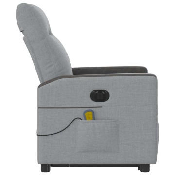Fotoliu electric masaj rabatabil cu ridicare, gri închis textil - Img 5