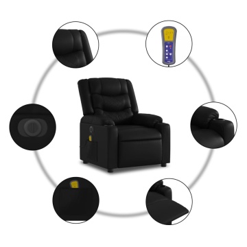 Fotoliu electric masaj rabatabil cu ridicare, negru - Img 6