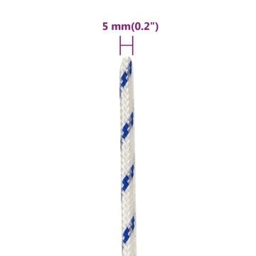 Frânghie de barcă, alb, 5 mm, 50 m, polipropilenă - Img 5