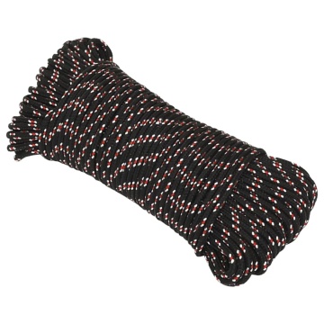 Frânghie de barcă, negru, 4 mm, 50 m, polipropilenă - Img 2