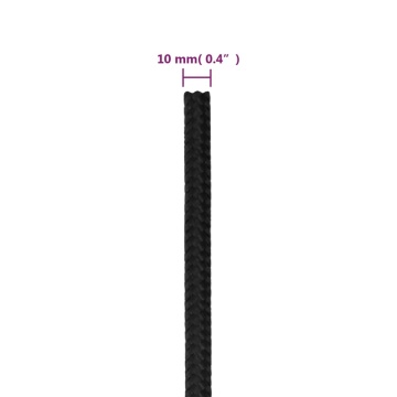 Frânghie de barcă, negru complet, 10 mm, 50 m, polipropilenă - Img 5