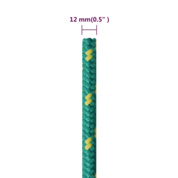 Frânghie de barcă, verde, 12 mm, 100 m, polipropilenă - Img 5