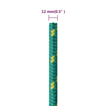 Frânghie de barcă, verde, 12 mm, 25 m, polipropilenă - Img 5