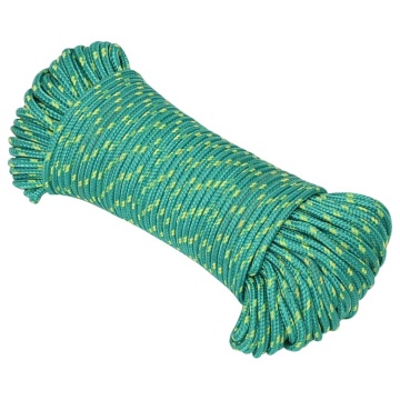 Frânghie de barcă, verde, 5 mm, 25 m, polipropilenă - Img 2