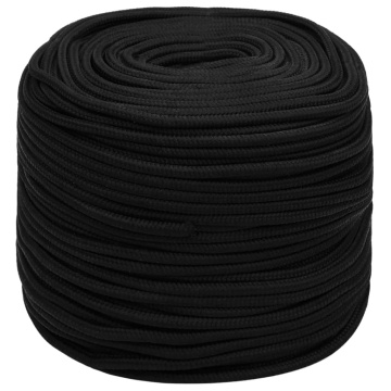 Frânghie de lucru, negru, 10 mm, 50 m, poliester - Img 2