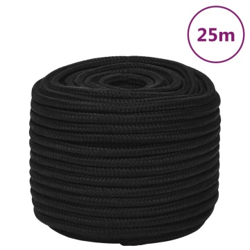 Frânghie de lucru, negru, 14 mm, 25 m, poliester - Img 1