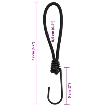 Funie elastică cu cârlige, 50 buc., 17 cm - Img 5